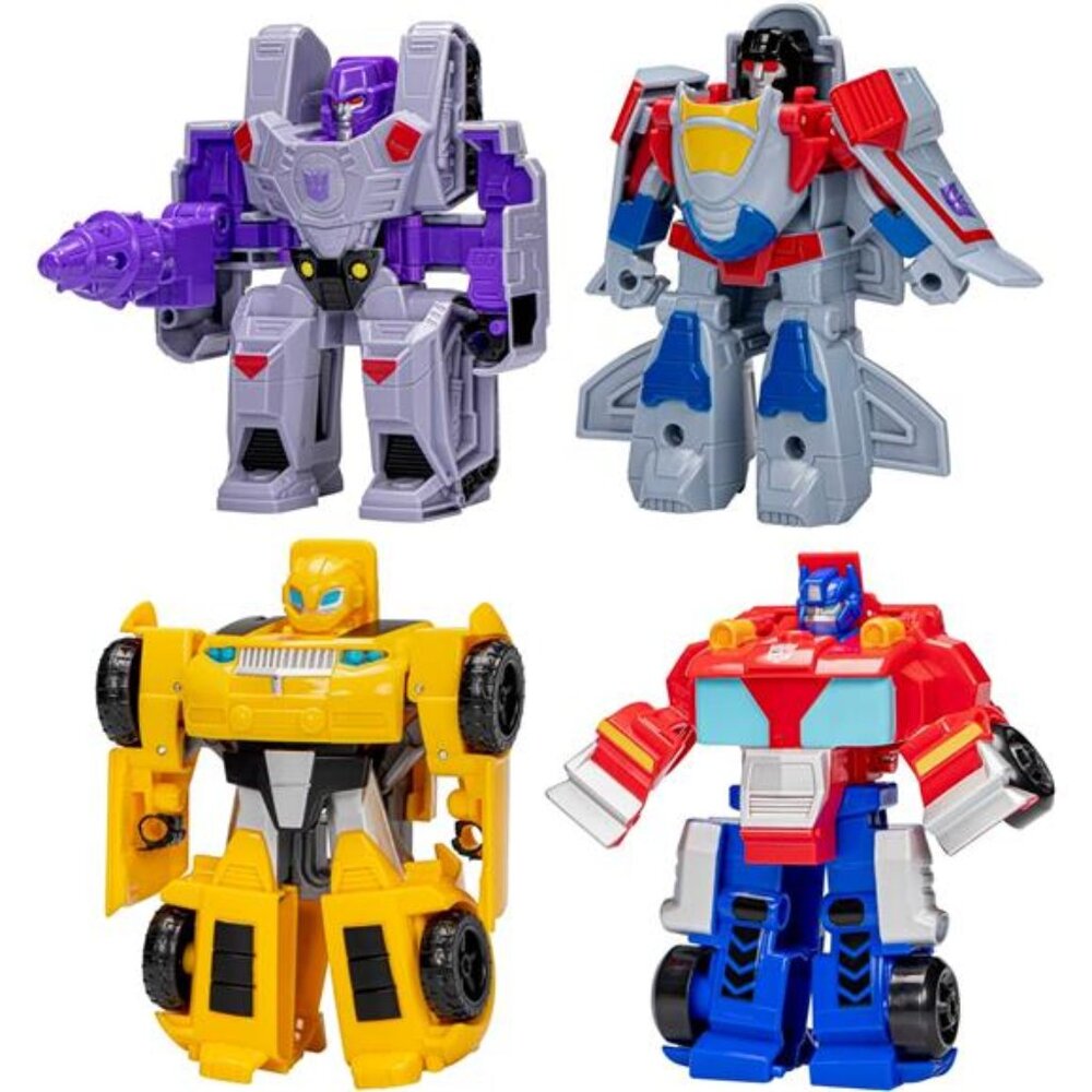 Transformers Toys Heroes vs Villains 4-Pack, Autobot and Decepticon 4.5-Inch